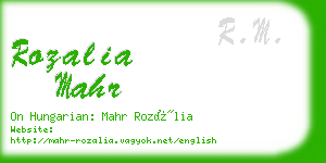 rozalia mahr business card